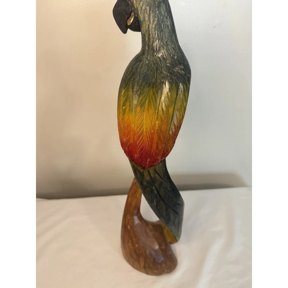 Hand‎ Carved & Painted Wooden Parrot!